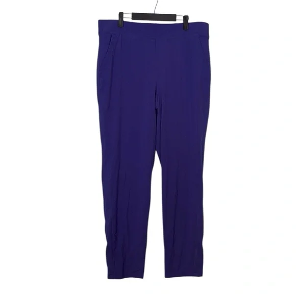 Athleta Brooklyn Lined Mid Rise Pants 16 TALL Purple Stretch Travel Weekend Mom - Picture 1 of 8